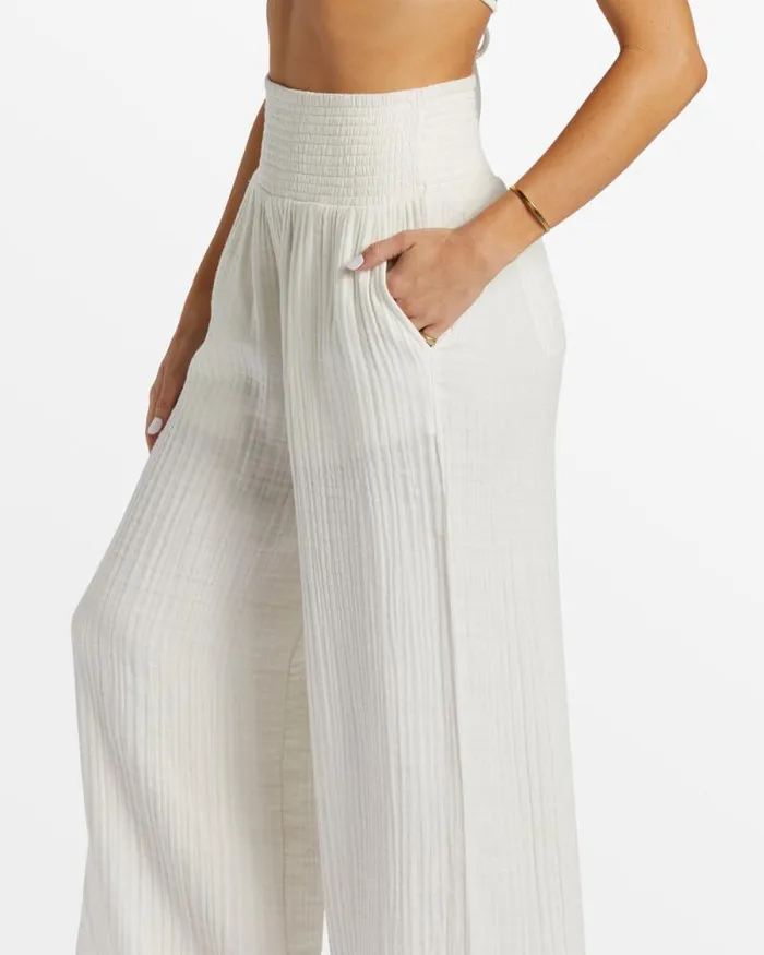 Billabong Jeans and Pants New Waves Wide Leg Beach Pants Salt Crystal 8211 Women