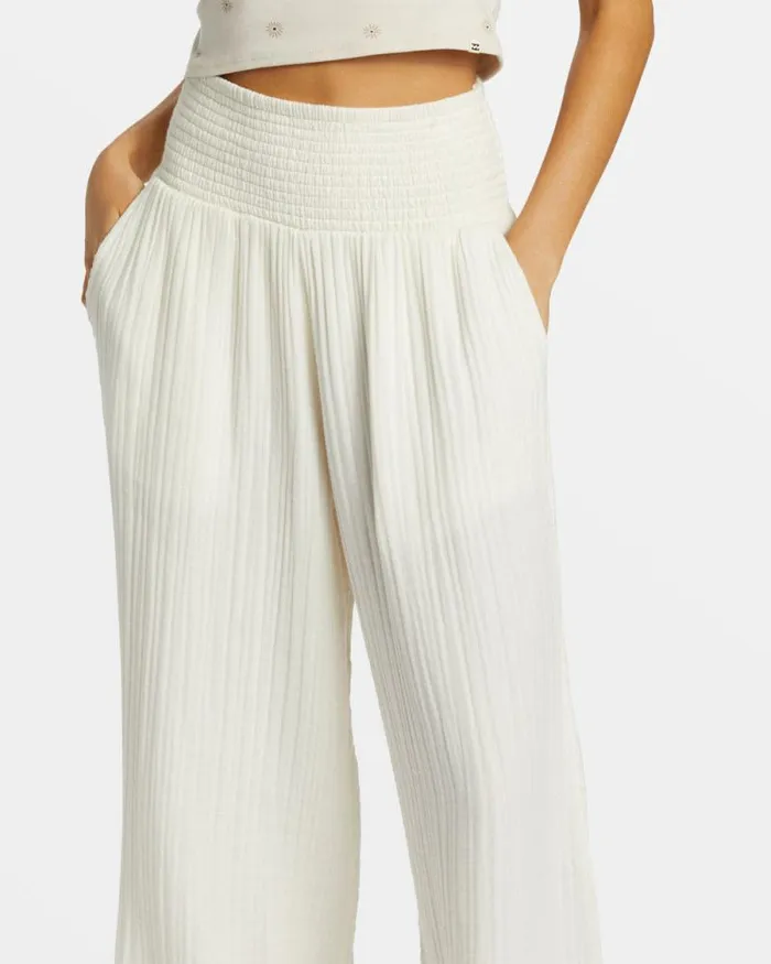 Billabong Jeans and Pants New Waves Wide Leg Beach Pants Salt Crystal 8211 Women