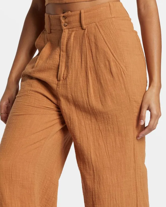 Billabong Jeans and Pants Tailor Made Wide Leg Pants Sandalwood 8211 Women