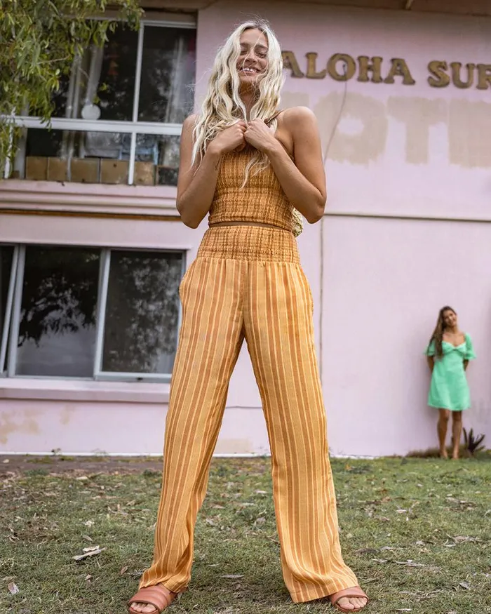 Billabong Matching Sets New Waves 2 Elastic Waist Pants Peach Punch 8211 Women