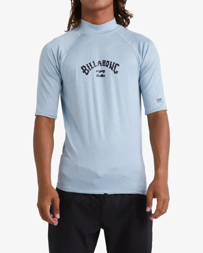 Billabong Rashguards and Surf Tees Arch Wave Performance Fit Tee Smoke Blue Heather 8211 Men