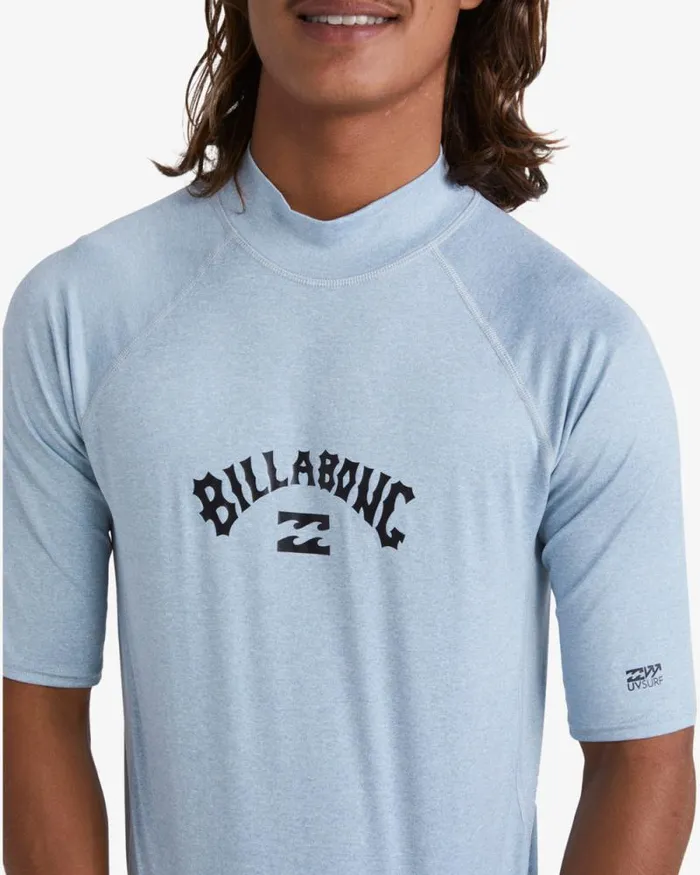 Billabong Rashguards and Surf Tees Arch Wave Performance Fit Tee Smoke Blue Heather 8211 Men