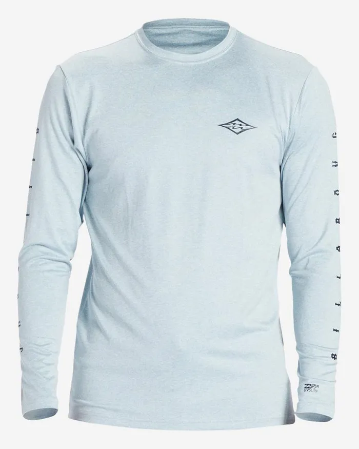 Billabong Rashguards and Surf Tees Unity Long Sleeve UPF 50 Surf TShirt Smoke Blue Heather 8211 Men Billabong Rashguards and Surf Tees Unity Long Sleeve UPF 50 Surf TShirt Smoke Blue Heather 8211 Men