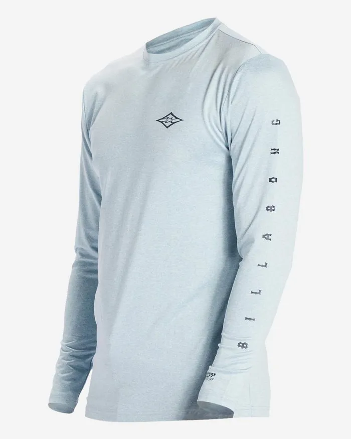 Billabong Rashguards and Surf Tees Unity Long Sleeve UPF 50 Surf TShirt Smoke Blue Heather 8211 Men Billabong Rashguards and Surf Tees Unity Long Sleeve UPF 50 Surf TShirt Smoke Blue Heather 8211 Men