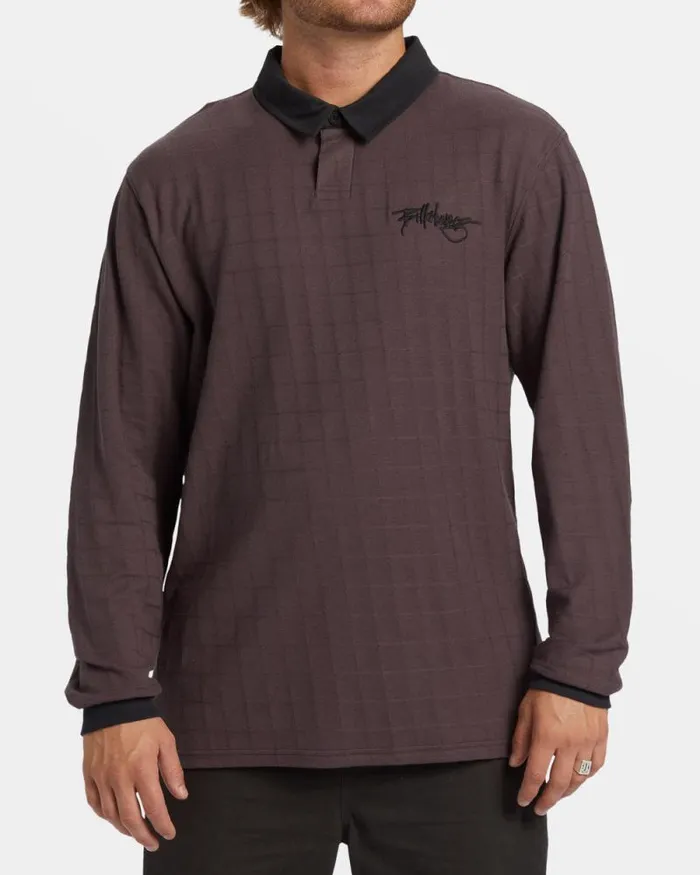 Billabong Shirts Neutron Long Sleeve Polo Shirt Plum 8211 Men
