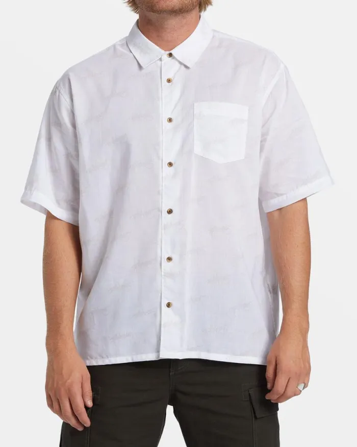 Billabong Shirts Script Short Sleeve Shirt White 8211 Men