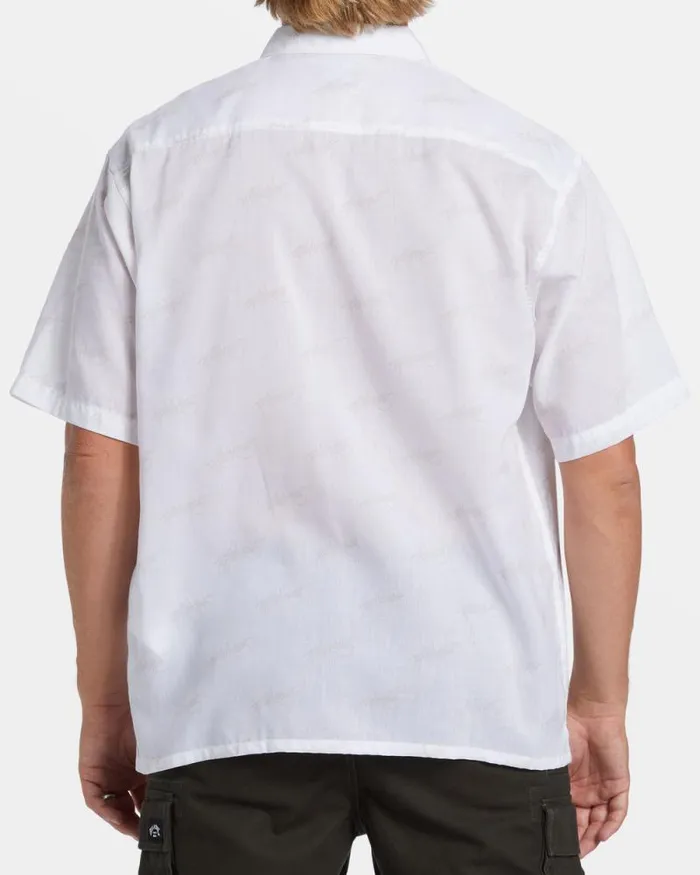 Billabong Shirts Script Short Sleeve Shirt White 8211 Men