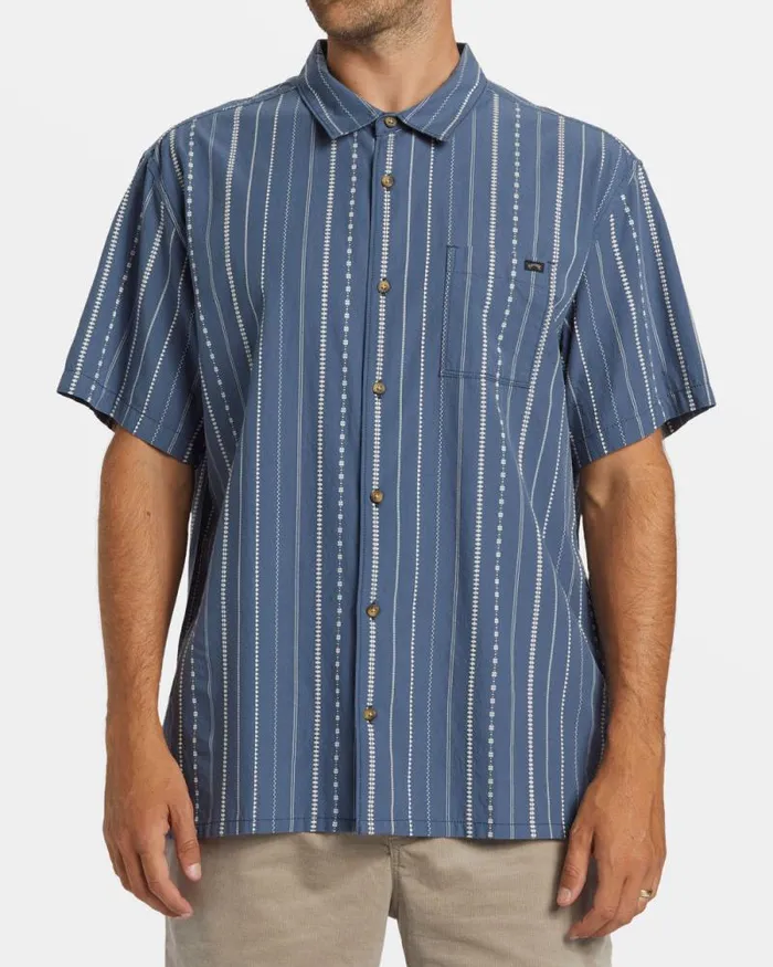 Billabong Shirts Sundays Jacquard Short Sleeve Shirt Smoke Blue 8211 Men Billabong Shirts Sundays Jacquard Short Sleeve Shirt Smoke Blue 8211 Men