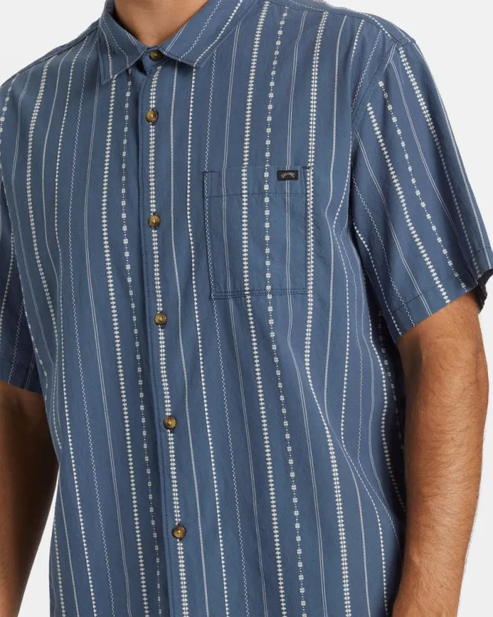 Billabong Shirts Sundays Jacquard Short Sleeve Shirt Smoke Blue 8211 Men Billabong Shirts Sundays Jacquard Short Sleeve Shirt Smoke Blue 8211 Men