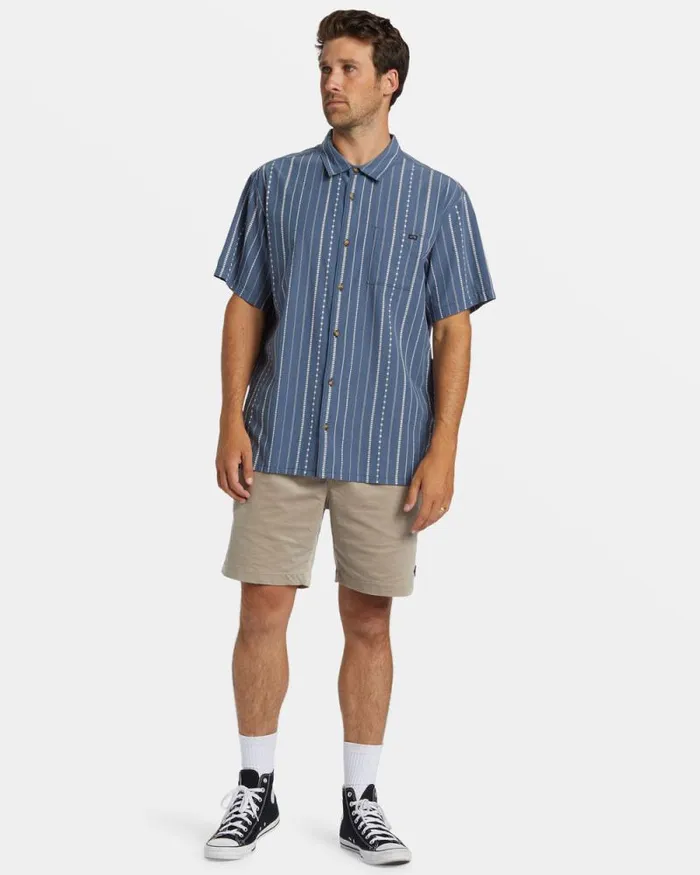 Billabong Shirts Sundays Jacquard Short Sleeve Shirt Smoke Blue 8211 Men Billabong Shirts Sundays Jacquard Short Sleeve Shirt Smoke Blue 8211 Men
