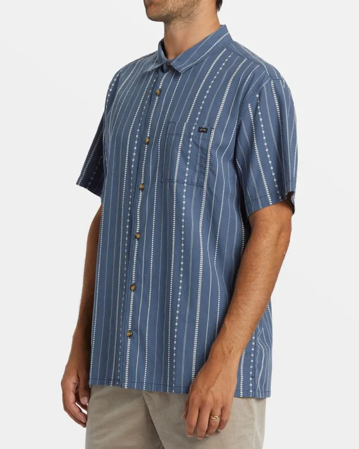 Billabong Shirts Sundays Jacquard Short Sleeve Shirt Smoke Blue 8211 Men Billabong Shirts Sundays Jacquard Short Sleeve Shirt Smoke Blue 8211 Men