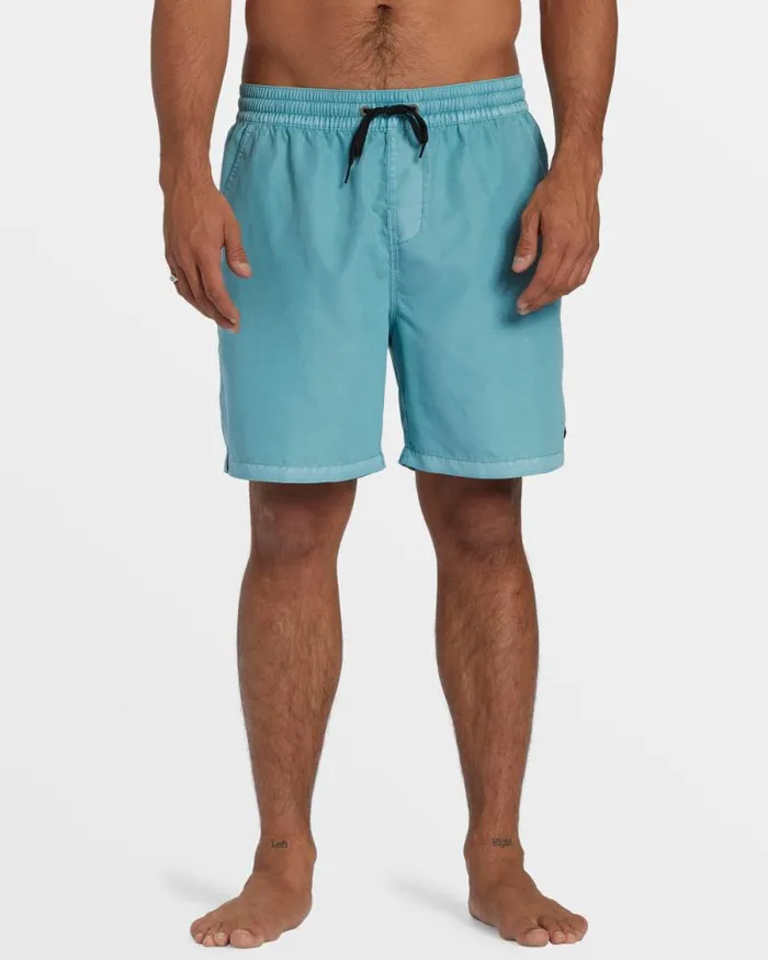 Billabong Short Length 16034 8211 175034 All Day Overdyed Layback 17034 Swim Trunks Dusty Blue 8211 Men