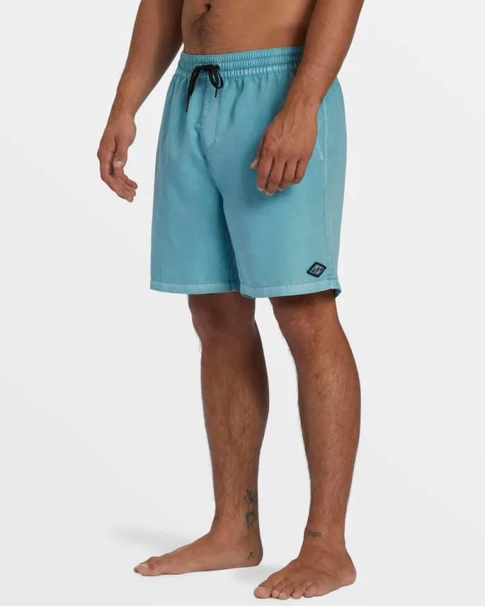 Billabong Short Length 16034 8211 175034 All Day Overdyed Layback 17034 Swim Trunks Dusty Blue 8211 Men