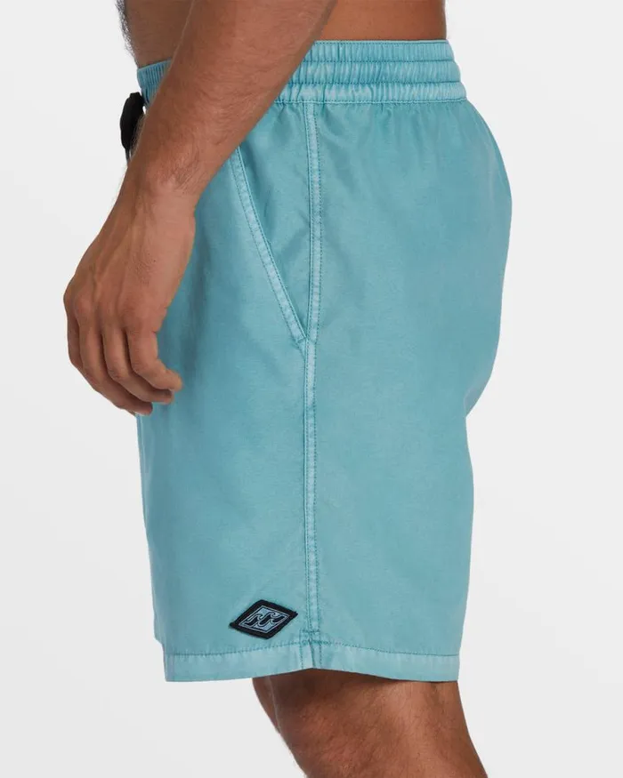 Billabong Short Length 16034 8211 175034 All Day Overdyed Layback 17034 Swim Trunks Dusty Blue 8211 Men
