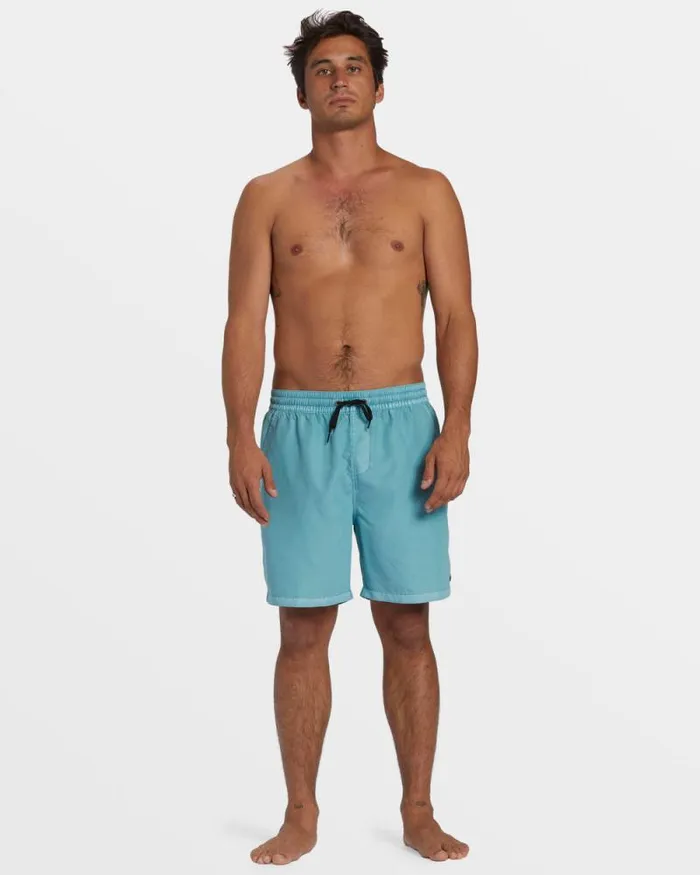 Billabong Short Length 16034 8211 175034 All Day Overdyed Layback 17034 Swim Trunks Dusty Blue 8211 Men