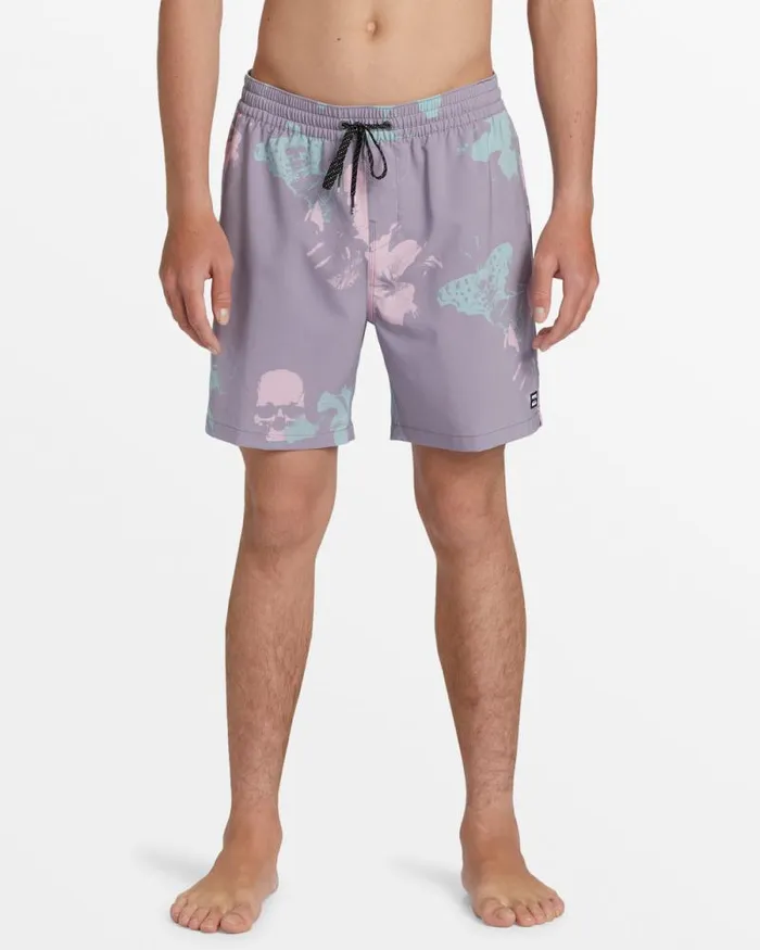 Billabong Short Length 16034 8211 175034 Sundays Layback 17034 Swim Trunks Purple Ash 8211 Men