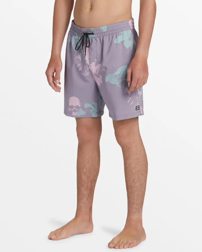Billabong Short Length 16034 8211 175034 Sundays Layback 17034 Swim Trunks Purple Ash 8211 Men
