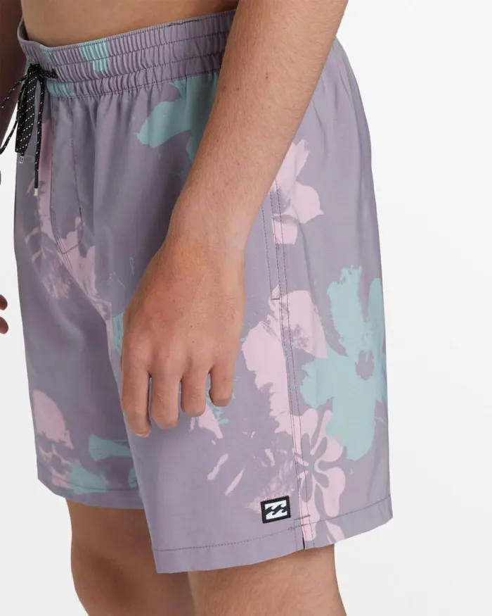 Billabong Short Length 16034 8211 175034 Sundays Layback 17034 Swim Trunks Purple Ash 8211 Men