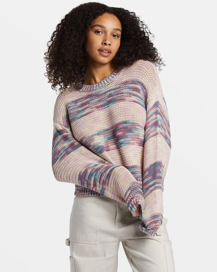 Billabong Sweaters Fade Out Pullover Sweater Blue Shadow 8211 Women Billabong Sweaters Fade Out Pullover Sweater Blue Shadow 8211 Women
