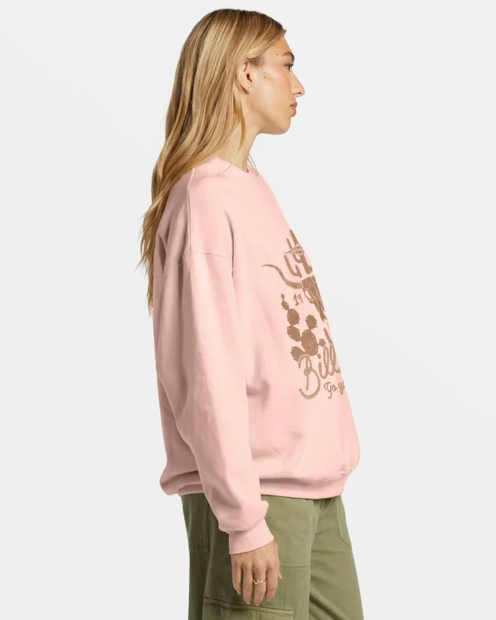 Billabong Sweatshirts and Fleece Ride In Oversized Crewneck Sweatshirt Feelin Peachy 8211 Women