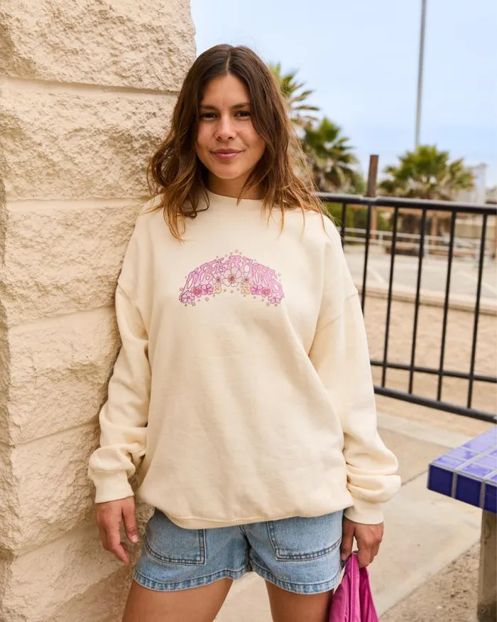 Billabong Sweatshirts and Fleece Ride In Oversized Crewneck Sweatshirt White Cap 1 8211 Women