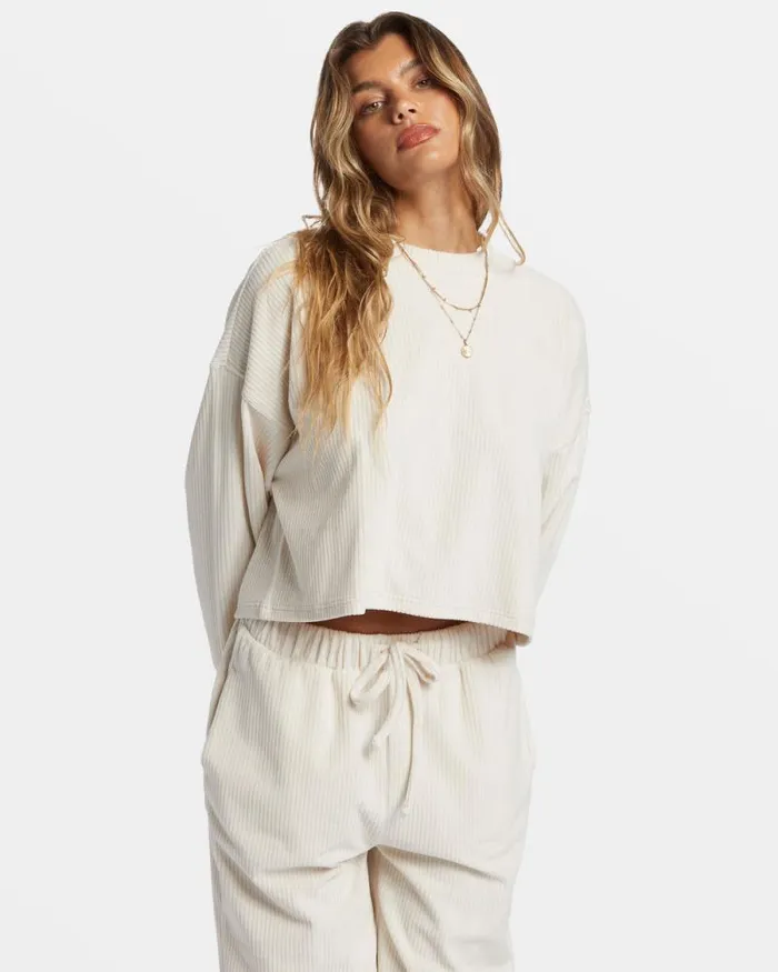 Billabong Sweatshirts and Fleece Sweet Sun Crewneck Sweatshirt White Cap 8211 Women