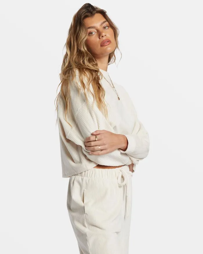 Billabong Sweatshirts and Fleece Sweet Sun Crewneck Sweatshirt White Cap 8211 Women
