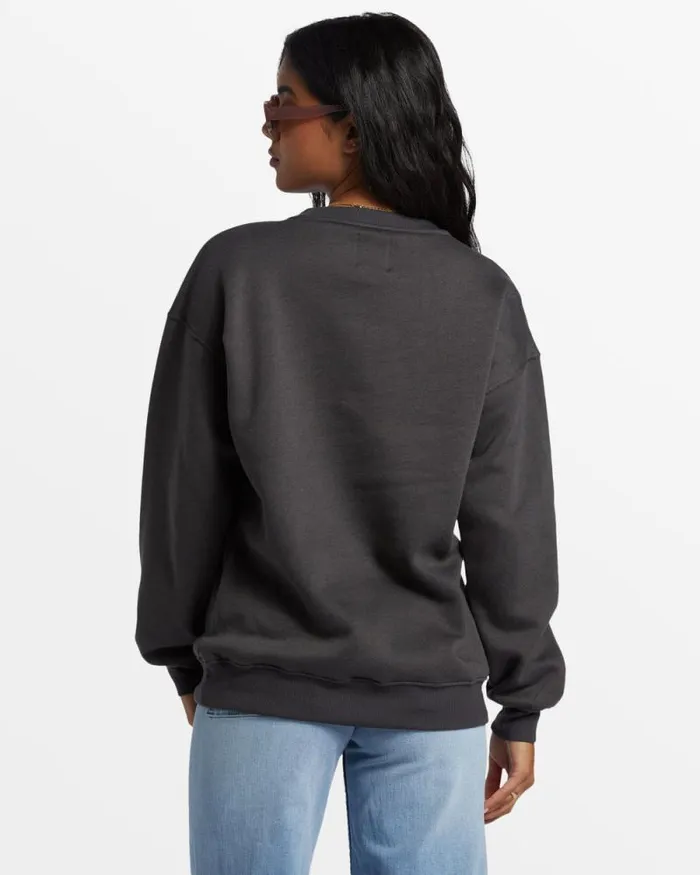 Billabong Sweatshirts and Fleece Waves Are Calling Crew Neck Sweatshirt Off Black 8211 Women
