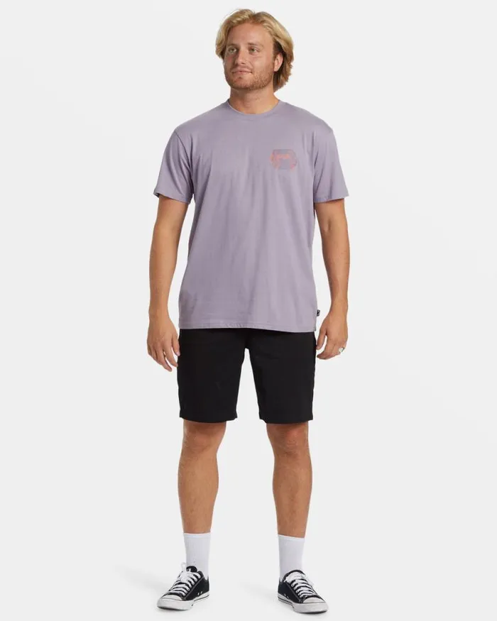 Billabong TShirts Crayon Wave TShirt Purple Ash 8211 Men