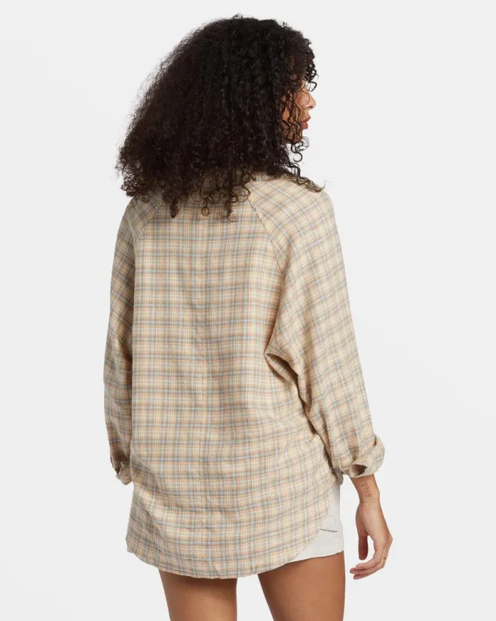 Billabong Tops Best Time Long Sleeve Shirt Western Sky 8211 Women