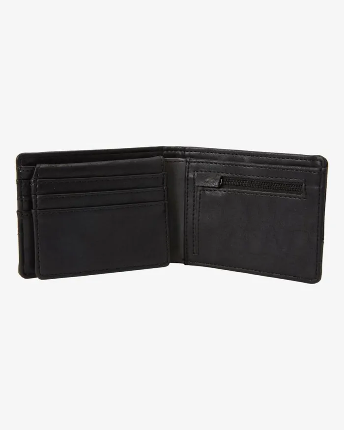 Billabong Wallets Dimension Faux Leather BiFold Wallet Black Charcoal 8211 Men