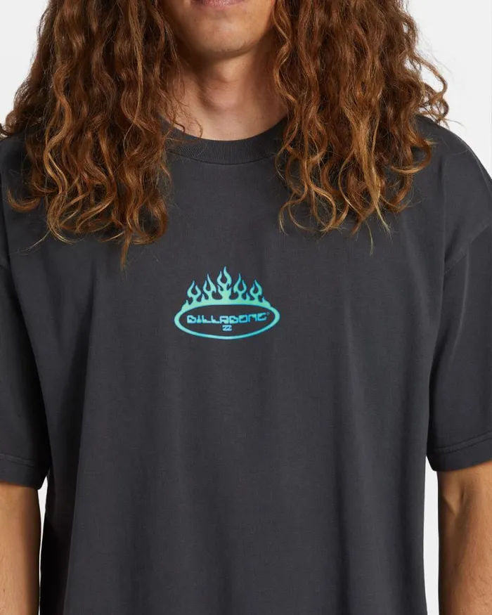 Billabong Wave Washed Essentials Firey OG TShirt Washed Black 8211 Men