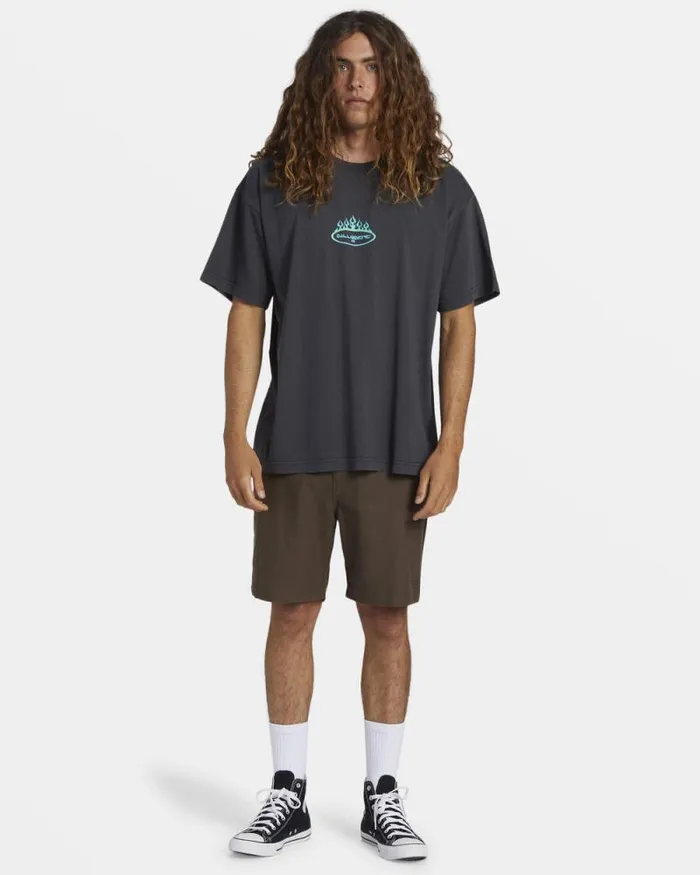 Billabong Wave Washed Essentials Firey OG TShirt Washed Black 8211 Men
