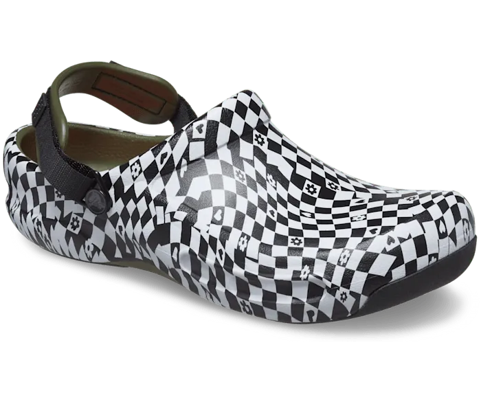 Bistro Pro LiteRide Graphic Clog Black White Women Crocs Clogs