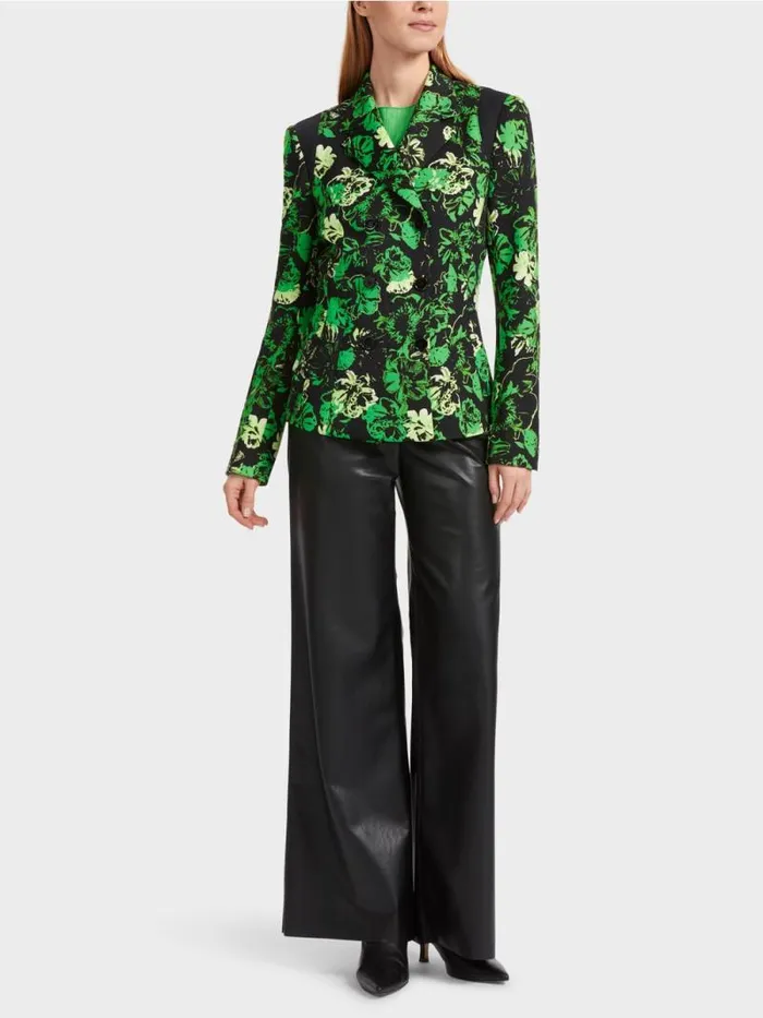 Blazer Damen Marc Cain Blazer Im BlumenDessin Dark Apple Green