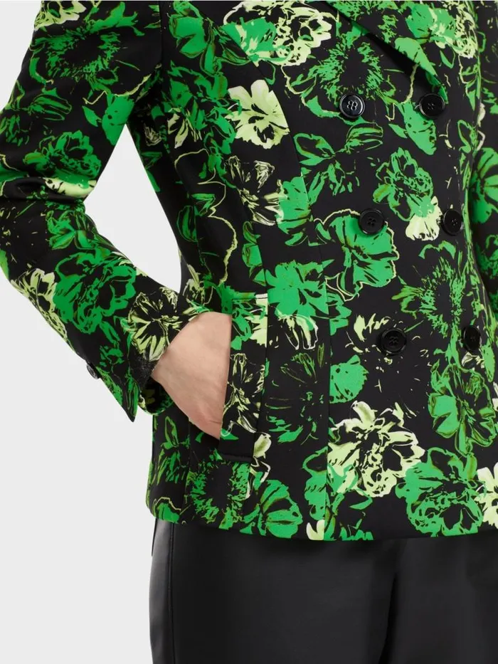 Blazer Damen Marc Cain Blazer Im BlumenDessin Dark Apple Green