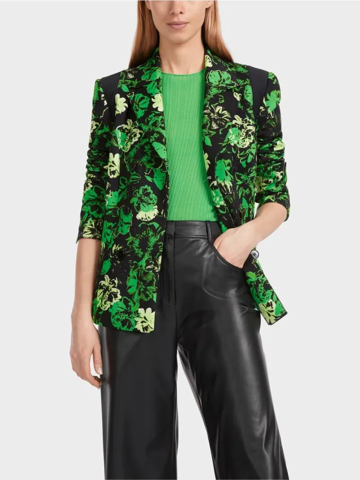 Blazer Damen Marc Cain Blazer Im BlumenDessin Dark Apple Green