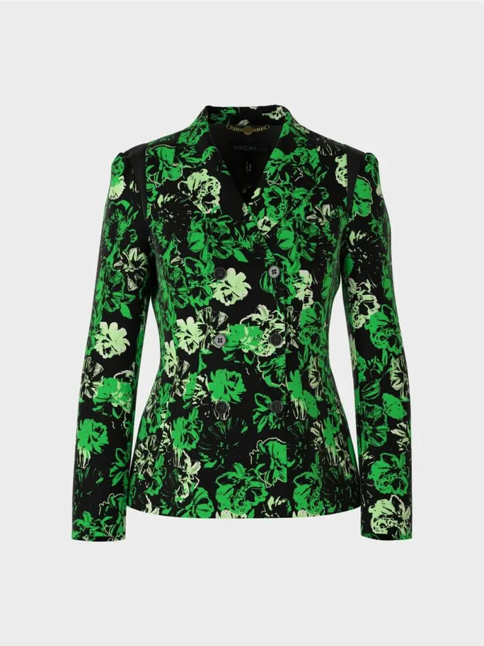 Blazer Damen Marc Cain Blazer Im BlumenDessin Dark Apple Green