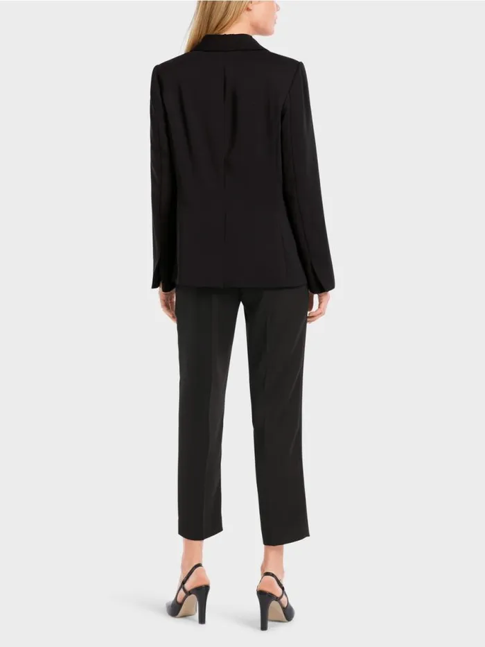 Blazer Damen Marc Cain Krpernaher Blazer Mit Bltenapplikation Black
