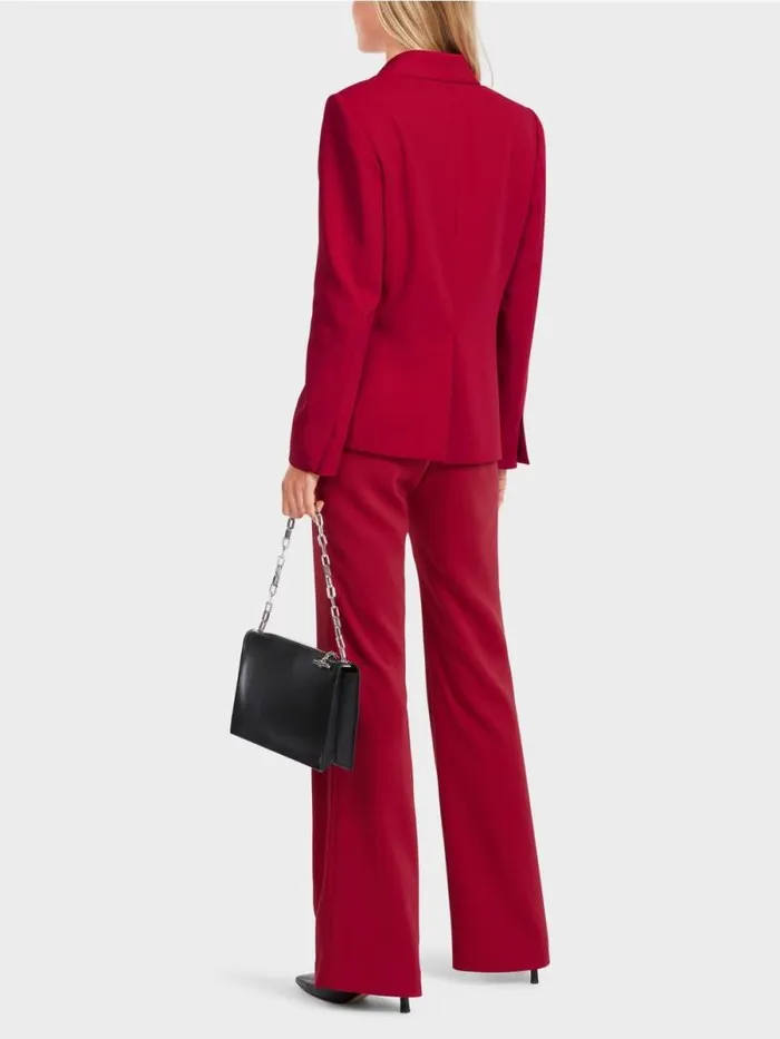 Blazer Damen Marc Cain Krpernaher Blazer Mit Bltenapplikation Bright Burgundy