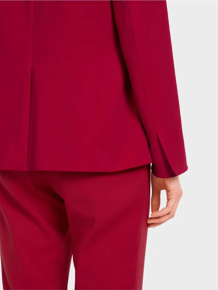 Blazer Damen Marc Cain Krpernaher Blazer Mit Bltenapplikation Bright Burgundy