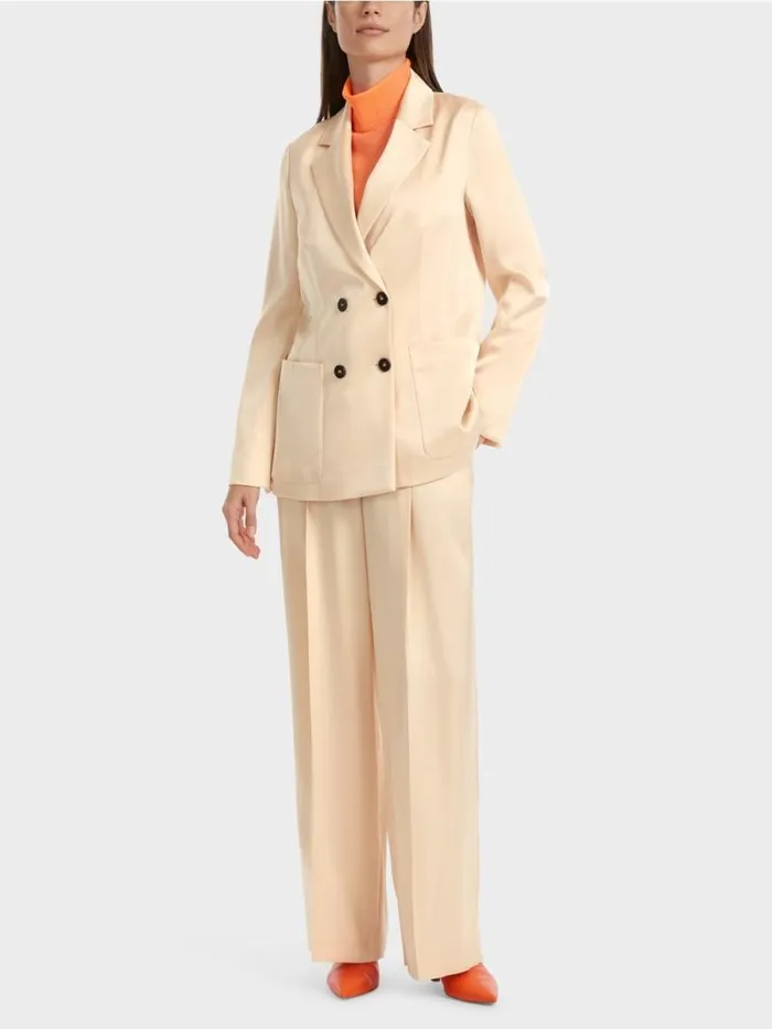 Blazer Damen Marc Cain Zweireihiger Blazer Mit Taschen Dark Cream