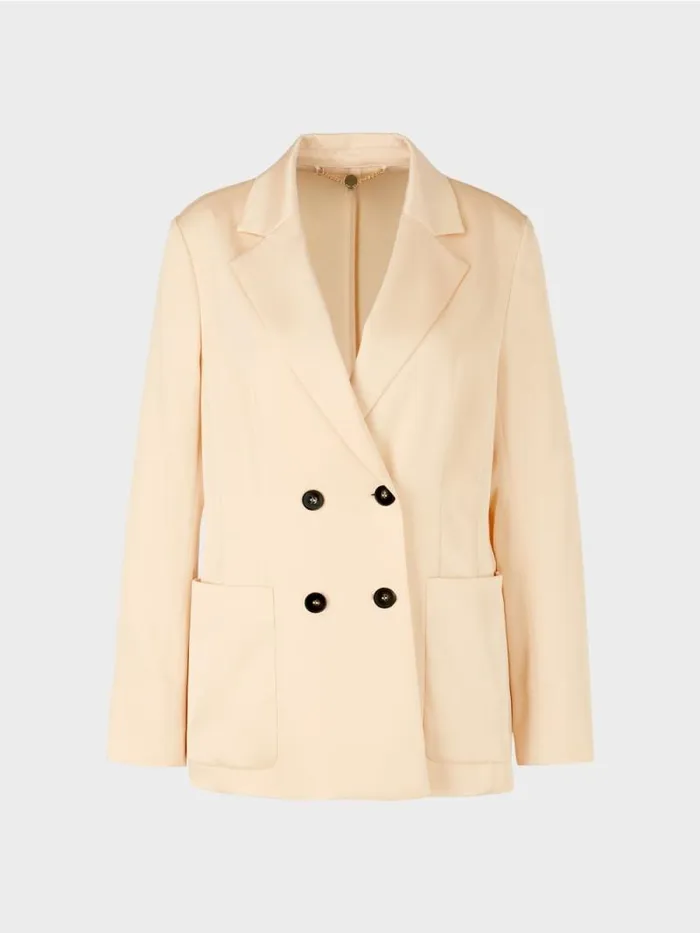 Blazer Damen Marc Cain Zweireihiger Blazer Mit Taschen Dark Cream