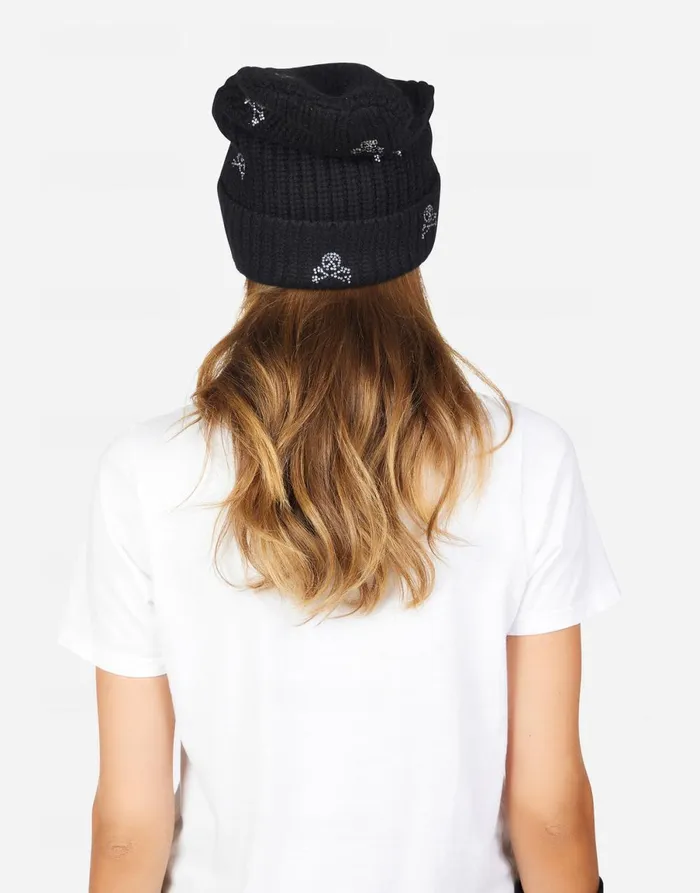Blix Mini Crystal Cross Bone Skulls Black Women039s Lauren Moshi Sweaters and Knits