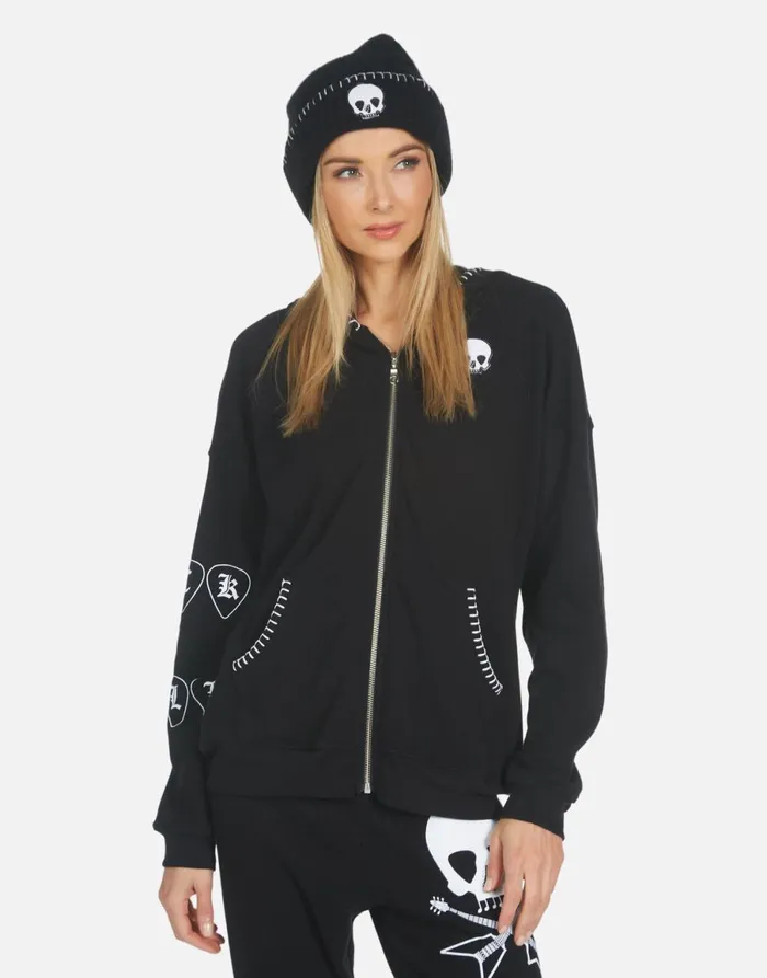 Blix Music Skull Black Women039s Lauren Moshi Sweaters and Knits