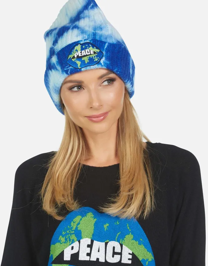 Blix World Peace Lips Blue Clouds Women039s Lauren Moshi Sweaters and Knits