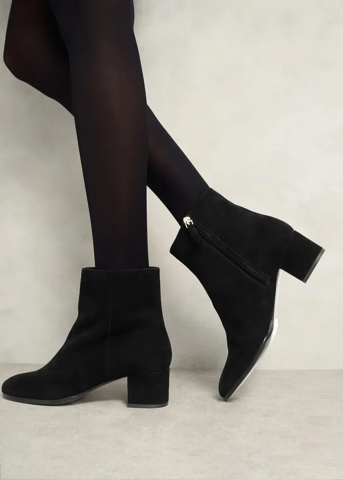 Boots Women HOBBS Evelyn Suede Ankle Boots Black