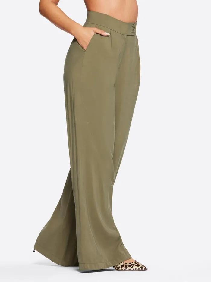 Bottoms Clothing Jessica Simpson Melba Wide Leg Trouser In Olive Night