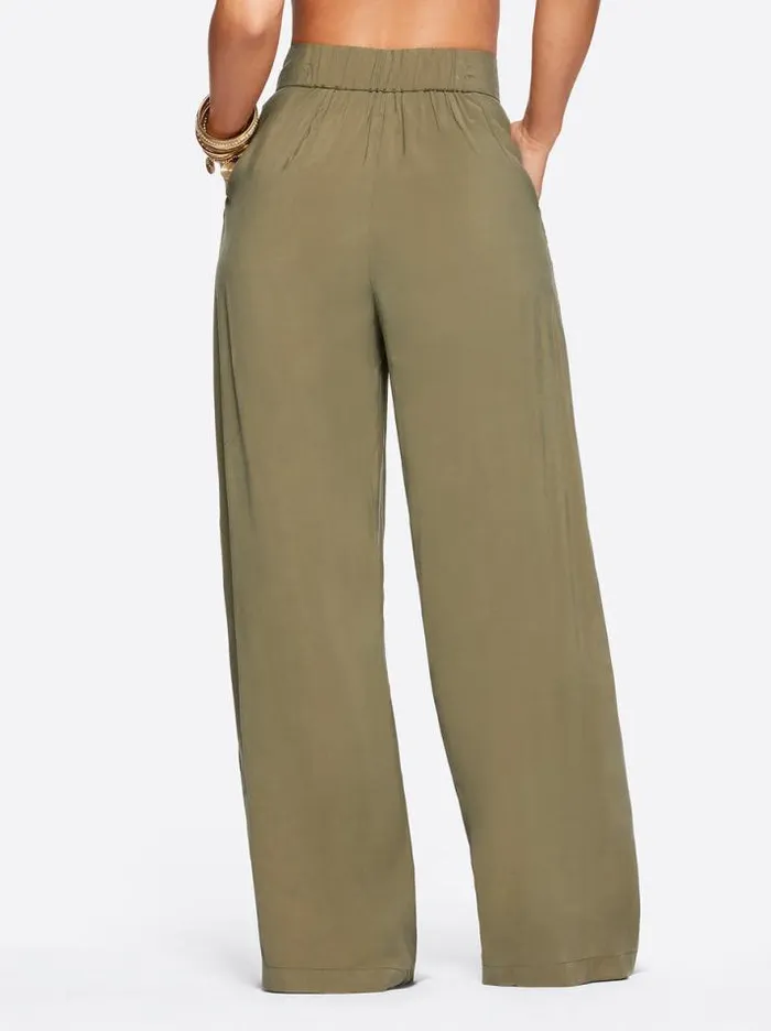 Bottoms Clothing Jessica Simpson Melba Wide Leg Trouser In Olive Night