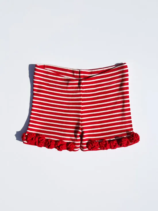 Bottoms Lisa Says Gah Women Turkana Knit Short Red White